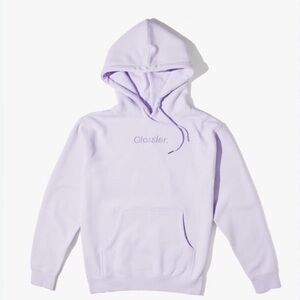 Glossier Lavender Pullover Hoodie with Subtle Logo